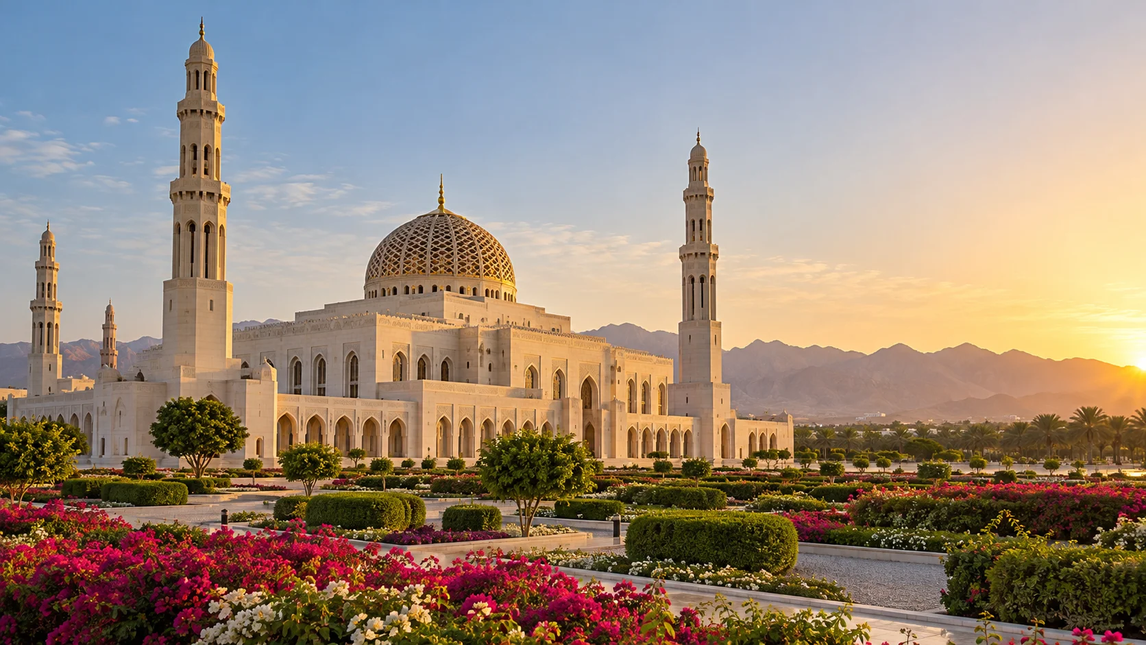 جامع السلطان قابوس وقت الغروب